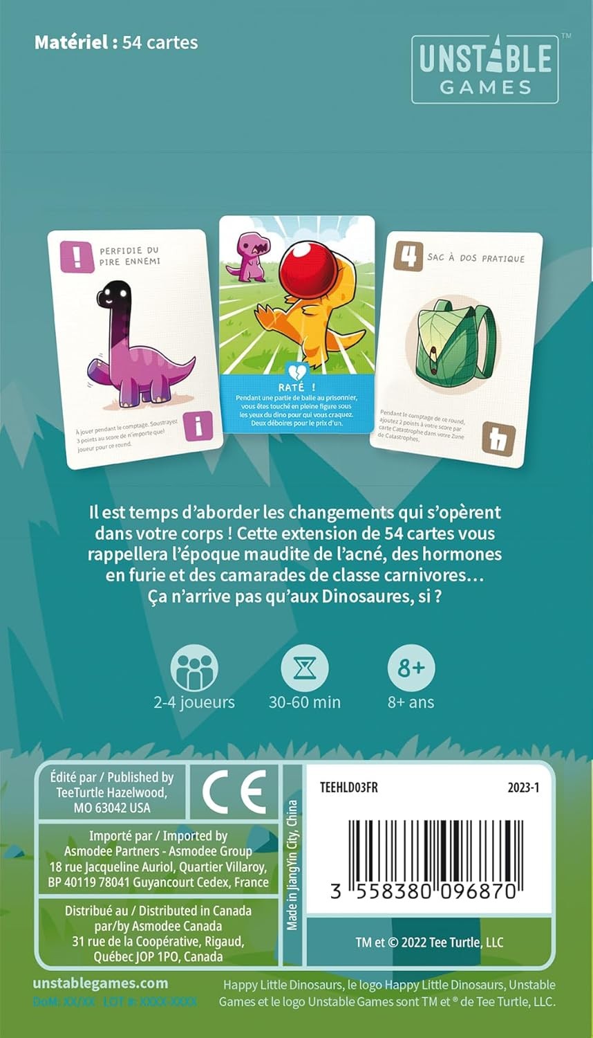 Unstable Games - Happy Little Dinosaurs extension Puberté dangereuse