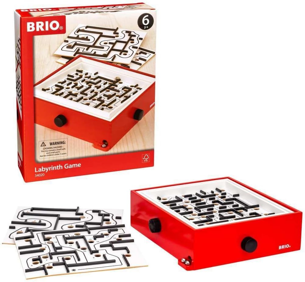 Brio - Labyrinthe en bois avec 2 planches de jeu, Rouge