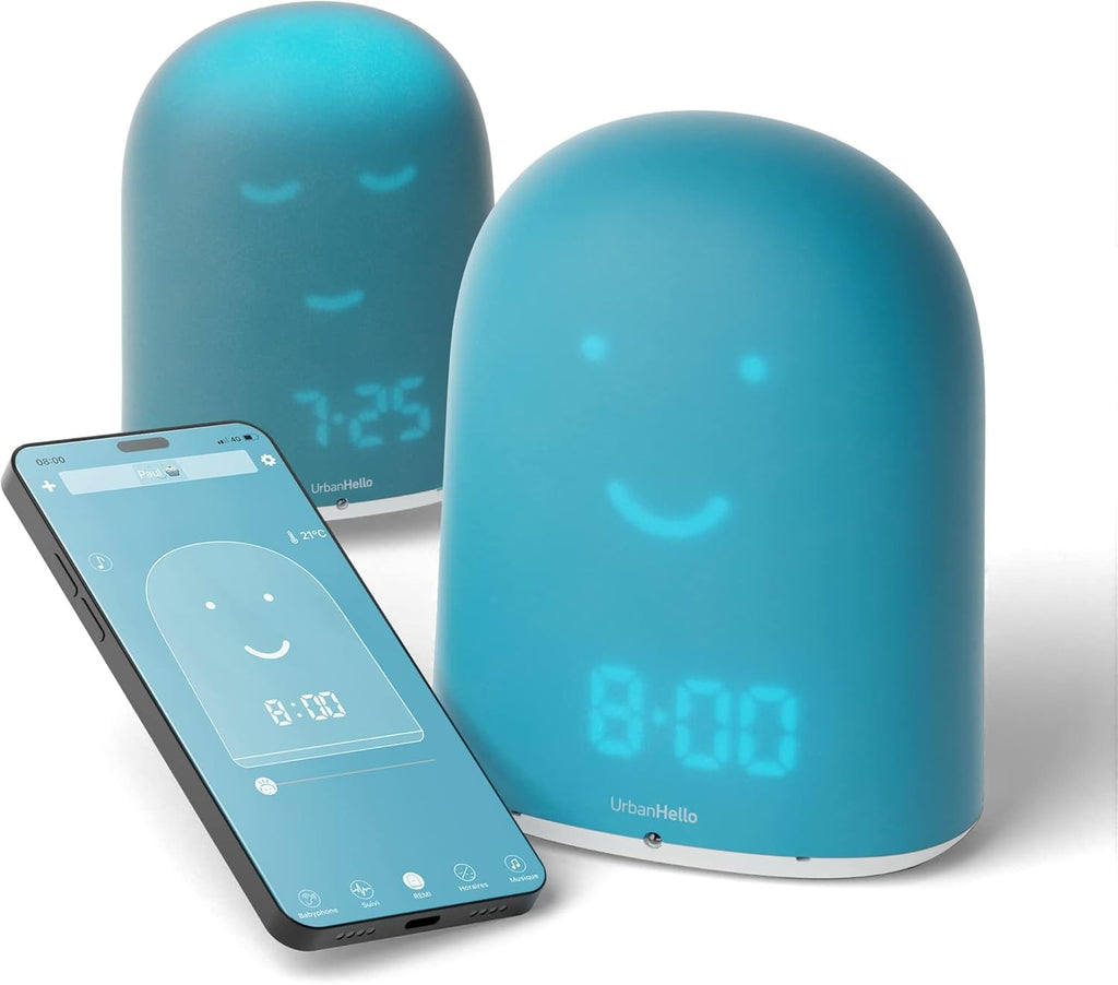 UrbanHello - REMI, réveil intelligent, veilleuse et babyphone multifonctions, bleu