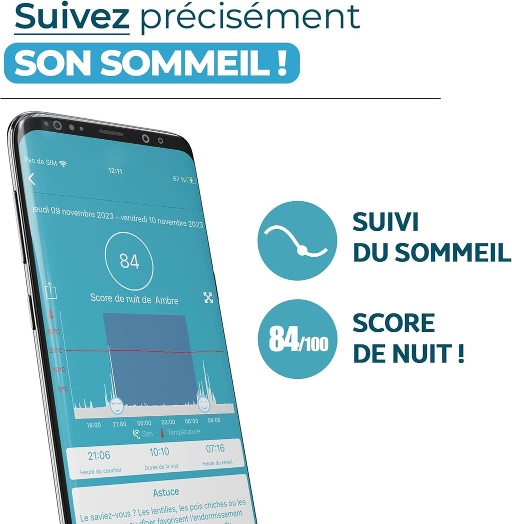 UrbanHello - REMI, réveil intelligent, veilleuse et babyphone multifonctions, bleu