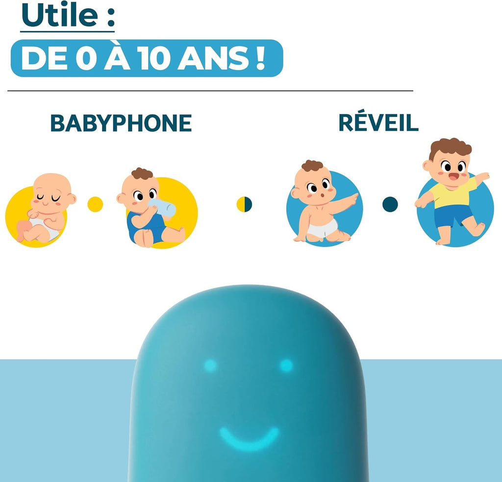 UrbanHello - REMI, réveil intelligent, veilleuse et babyphone multifonctions, bleu