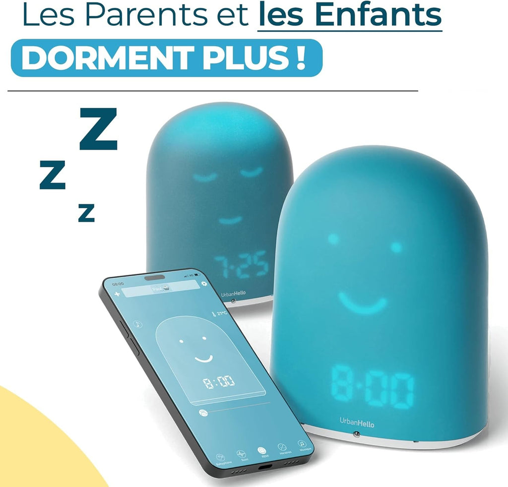 UrbanHello - REMI, réveil intelligent, veilleuse et babyphone multifonctions, bleu