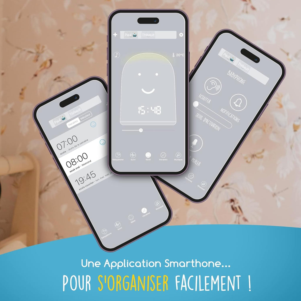 UrbanHello - REMI, réveil intelligent, veilleuse et babyphone multifonctions, gris