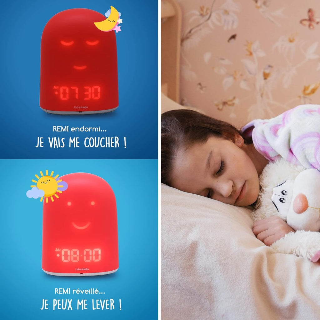 UrbanHello - REMI, réveil intelligent, veilleuse et babyphone multifonctions, rose