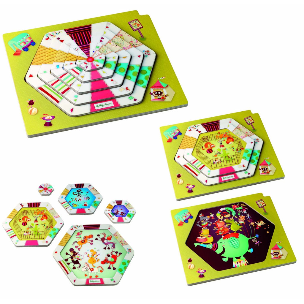 Lilliputiens - Circus Puzzl' Show puzzle en bois multicouches