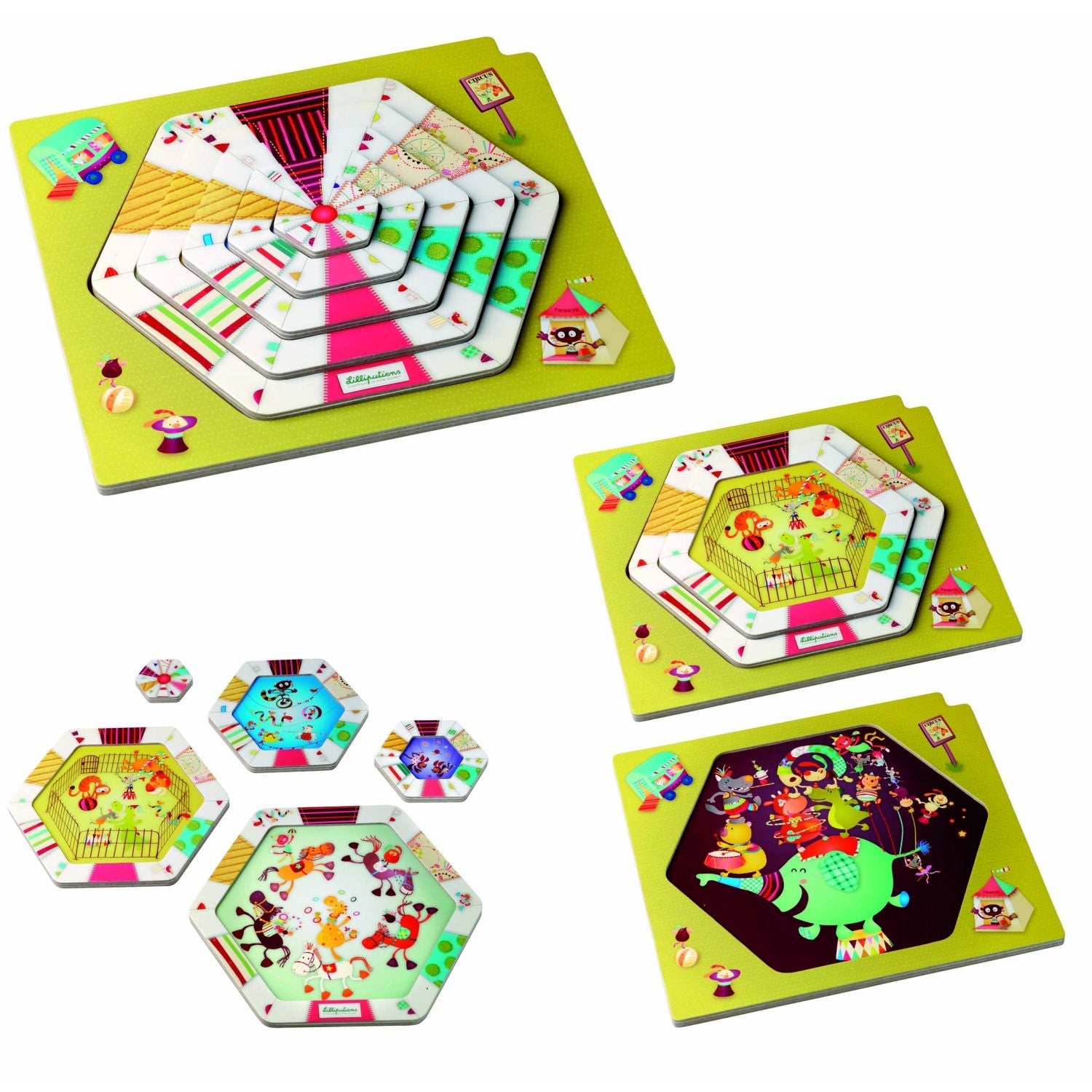 Lilliputiens - Circus Puzzl' Show puzzle en bois multicouches