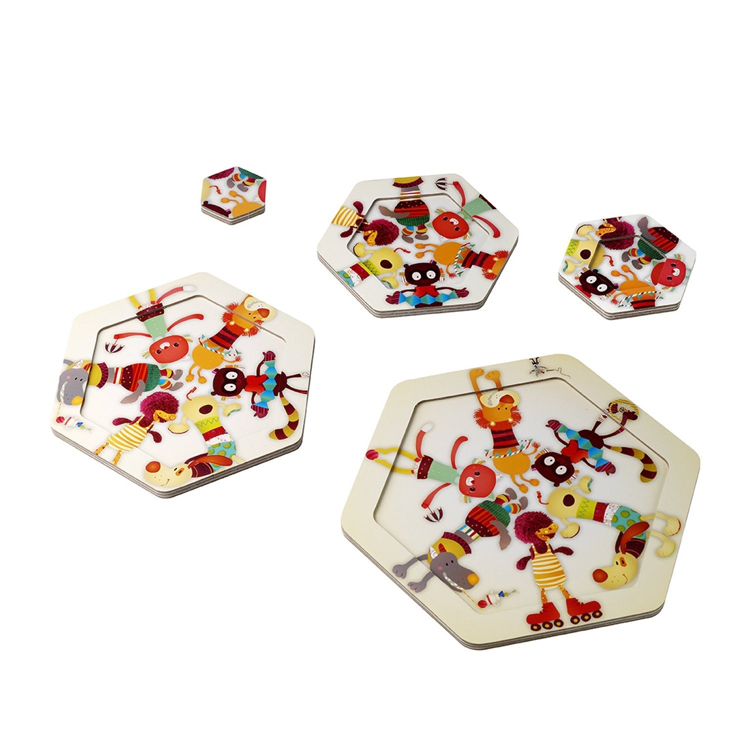 Lilliputiens - Circus Puzzl' Show puzzle en bois multicouches